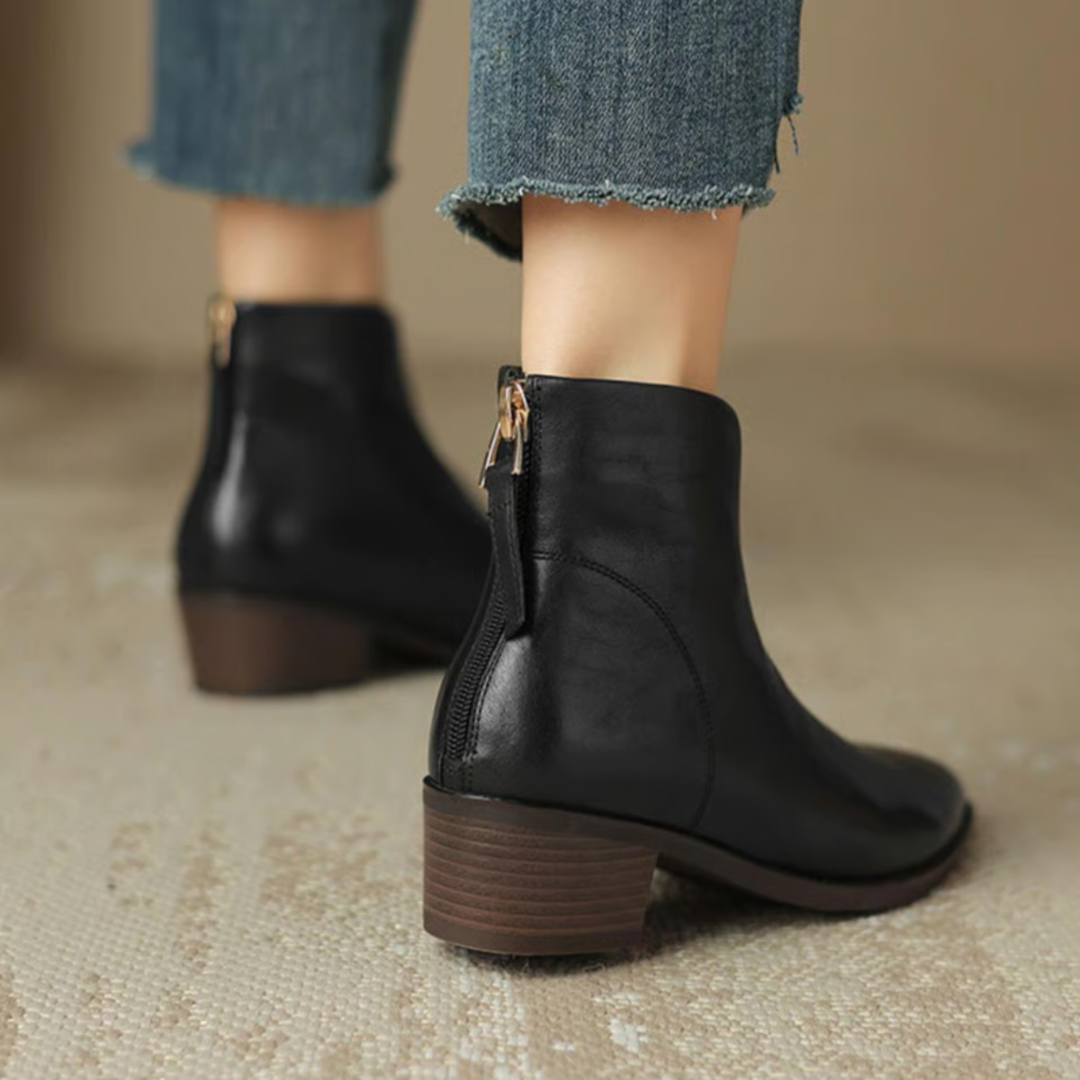 Low-Heel Luxury Ankle Boots
