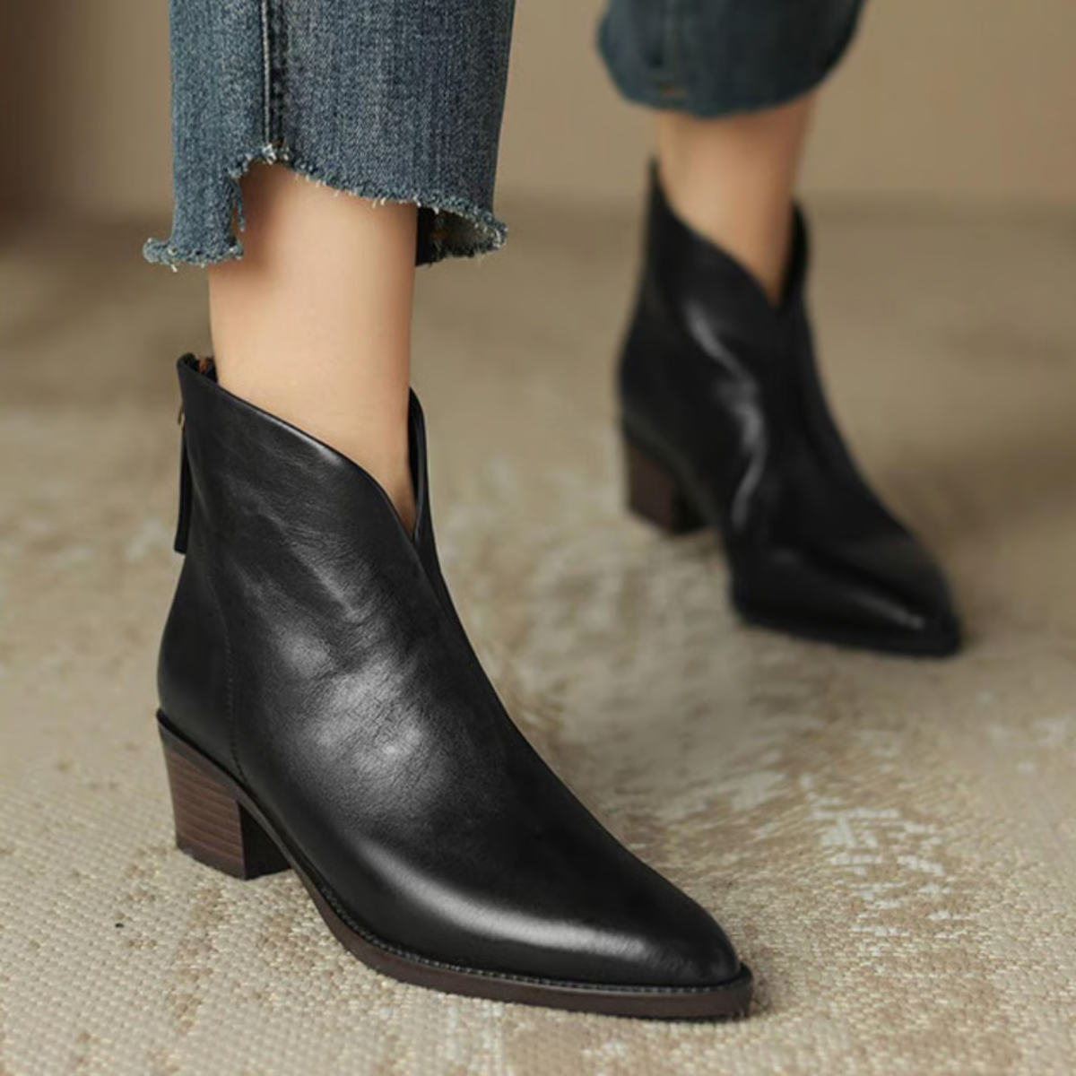 Low-Heel Luxury Ankle Boots
