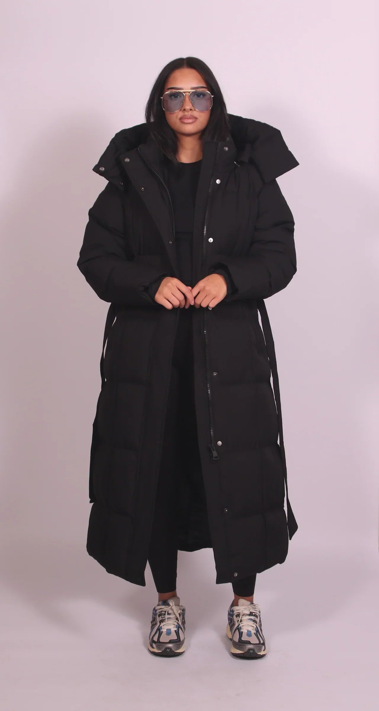 Deni™ | Long Belted Puffer Coat